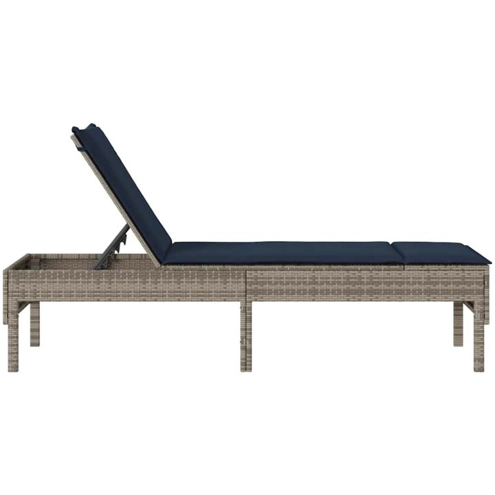 Solstol med dyna grå 55x200x44cm konstrotting vidaXL – bild 6