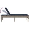 Solstol med dyna grå 55x200x44cm konstrotting vidaXL – miniatyr 8