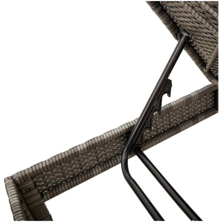 Solstol med dyna grå 55x200x44cm konstrotting vidaXL – bild 9