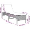 Solstol med dyna grå 55x200x44cm konstrotting vidaXL – miniatyr 10