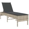 Solstol med dyna ljusgrå 55x200x44cm konstrotting vidaXL – miniatyr 2