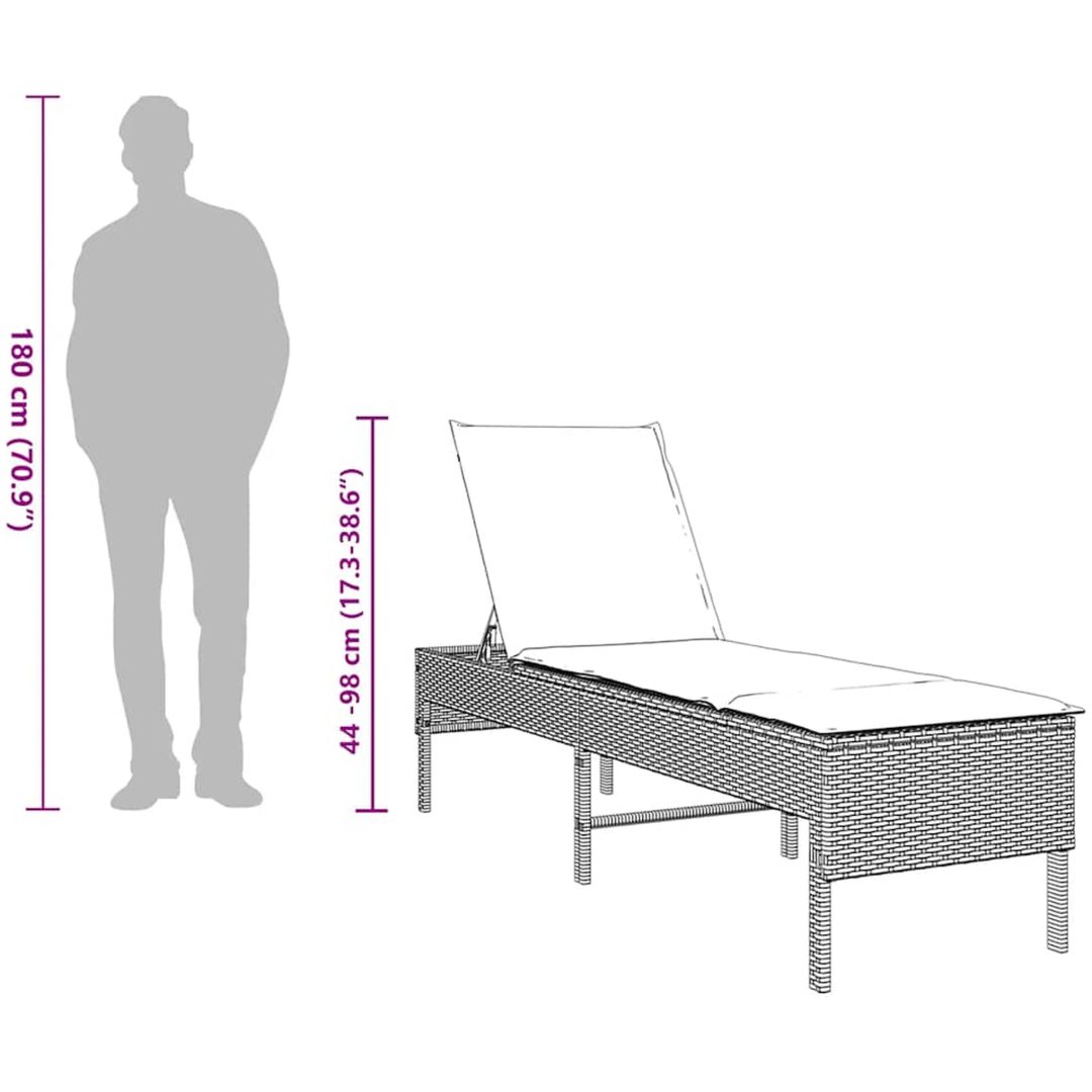 Solstol med dyna ljusgrå 55x200x44cm konstrotting vidaXL – bild 11