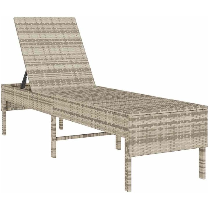 Solstol med dyna ljusgrå 55x200x44cm konstrotting vidaXL – bild 4