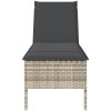 Solstol med dyna ljusgrå 55x200x44cm konstrotting vidaXL – miniatyr 5