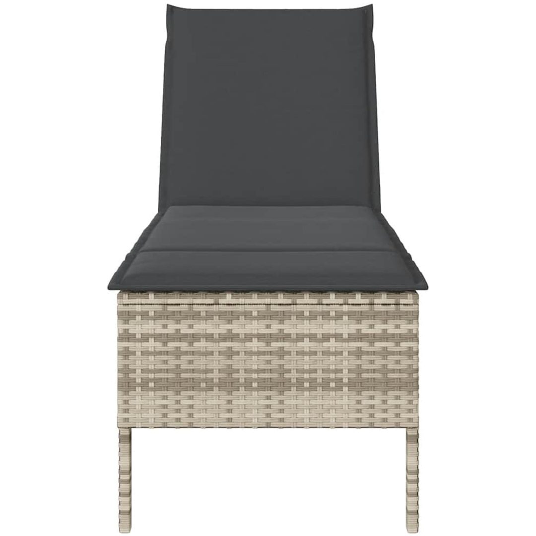 Solstol med dyna ljusgrå 55x200x44cm konstrotting vidaXL – bild 5