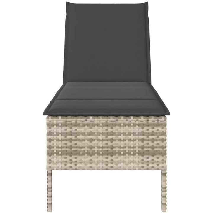 Solstol med dyna ljusgrå 55x200x44cm konstrotting vidaXL – bild 5