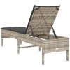 Solstol med dyna ljusgrå 55x200x44cm konstrotting vidaXL – miniatyr 7