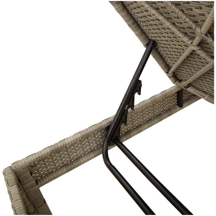 Solstol med dyna ljusgrå 55x200x44cm konstrotting vidaXL – bild 9