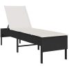 Solstol med dyna svart 55x200x44cm konstrotting vidaXL – miniatyr 2