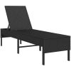 Solstol med dyna svart 55x200x44cm konstrotting vidaXL – miniatyr 4