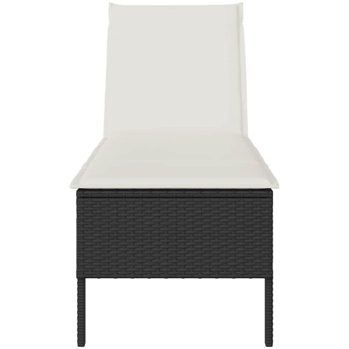 Solstol med dyna svart 55x200x44cm konstrotting vidaXL – bild 5