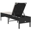 Solstol med dyna svart 55x200x44cm konstrotting vidaXL – miniatyr 7