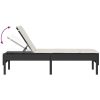 Solstol med dyna svart 55x200x44cm konstrotting vidaXL – miniatyr 8