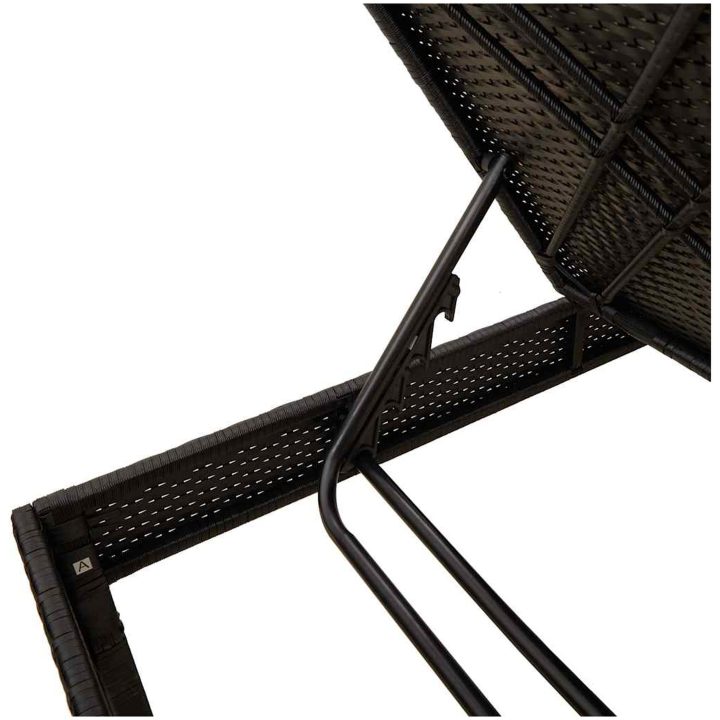Solstol med dyna svart 55x200x44cm konstrotting vidaXL – bild 9