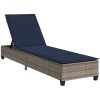 Solstol med dynor grå 55x200x25,5cm konstrotting vidaXL – miniatyr 2