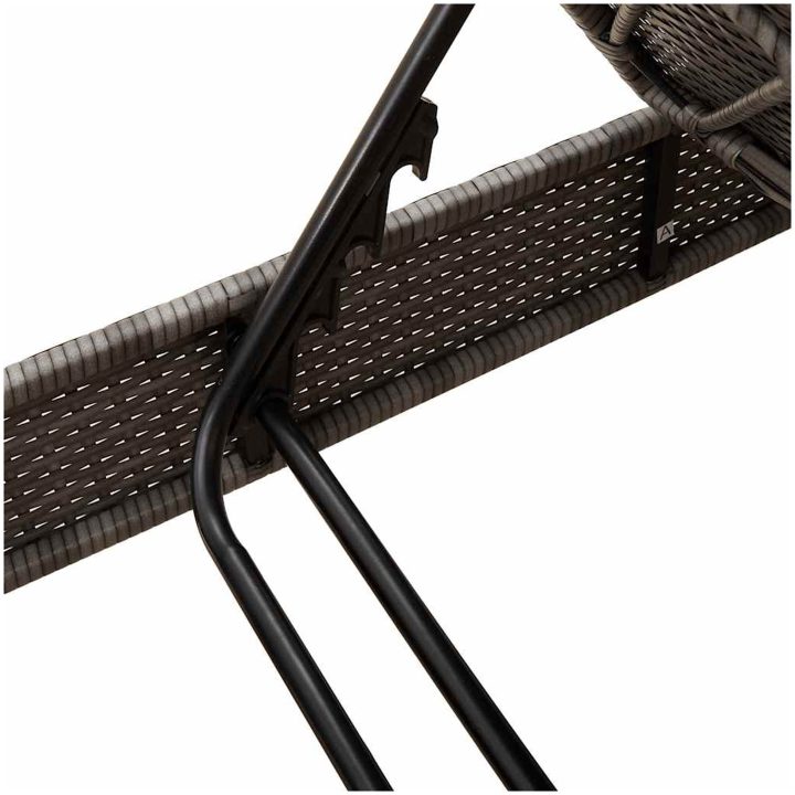 Solstol med dynor grå 55x200x25,5cm konstrotting vidaXL – bild 11