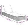 Solstol med dynor grå 55x200x25,5cm konstrotting vidaXL – miniatyr 12