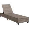 Solstol med dynor grå 55x200x25,5cm konstrotting vidaXL – miniatyr 4