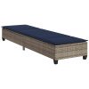 Solstol med dynor grå 55x200x25,5cm konstrotting vidaXL – miniatyr 5