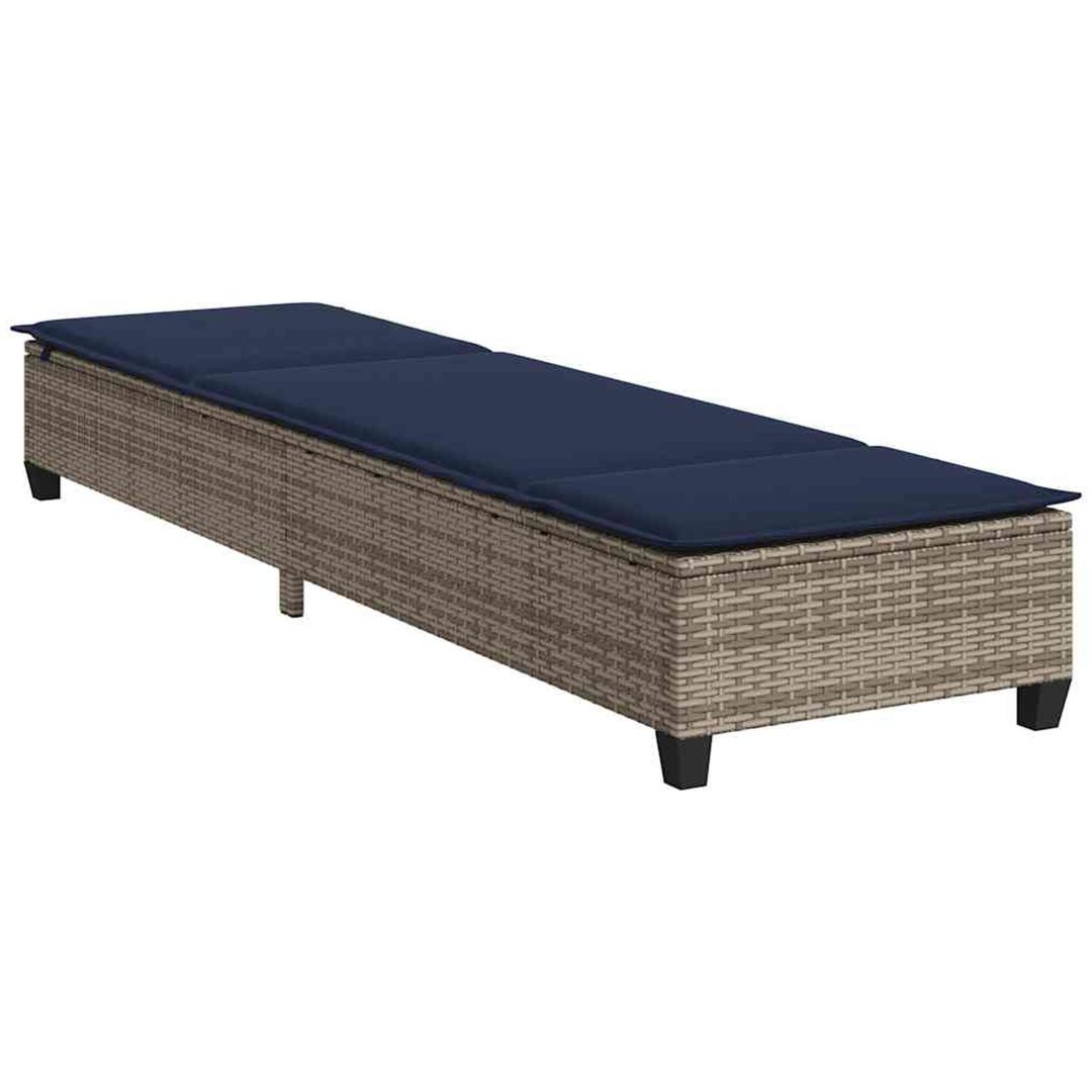 Solstol med dynor grå 55x200x25,5cm konstrotting vidaXL – bild 5