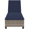 Solstol med dynor grå 55x200x25,5cm konstrotting vidaXL – miniatyr 6
