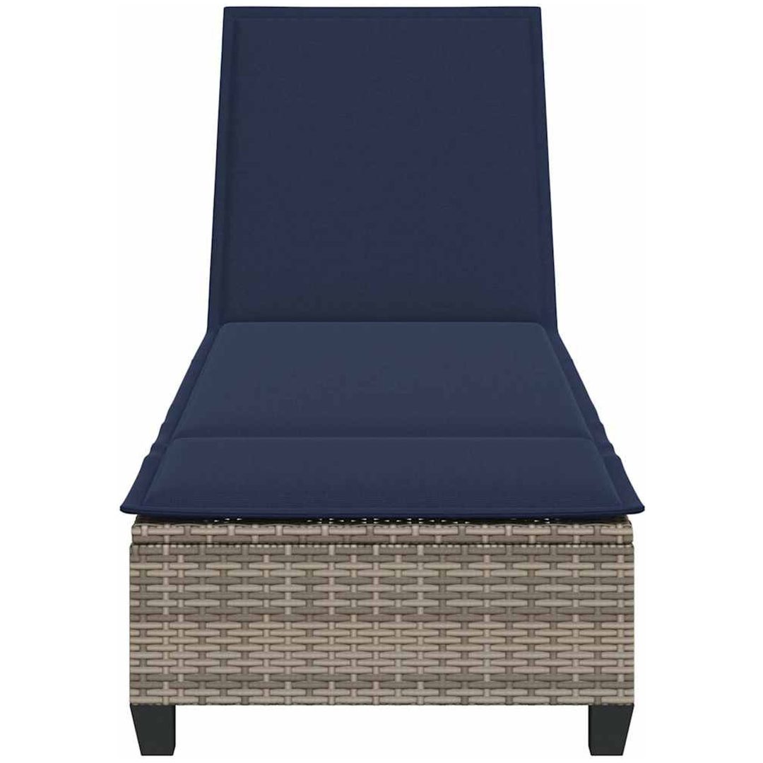 Solstol med dynor grå 55x200x25,5cm konstrotting vidaXL – bild 6