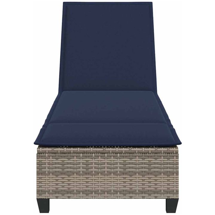 Solstol med dynor grå 55x200x25,5cm konstrotting vidaXL – bild 6