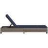 Solstol med dynor grå 55x200x25,5cm konstrotting vidaXL – miniatyr 7