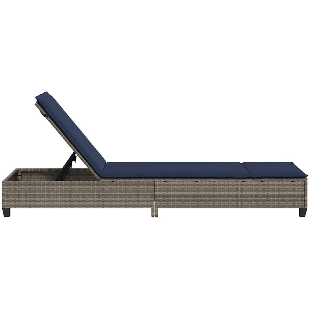 Solstol med dynor grå 55x200x25,5cm konstrotting vidaXL – bild 7