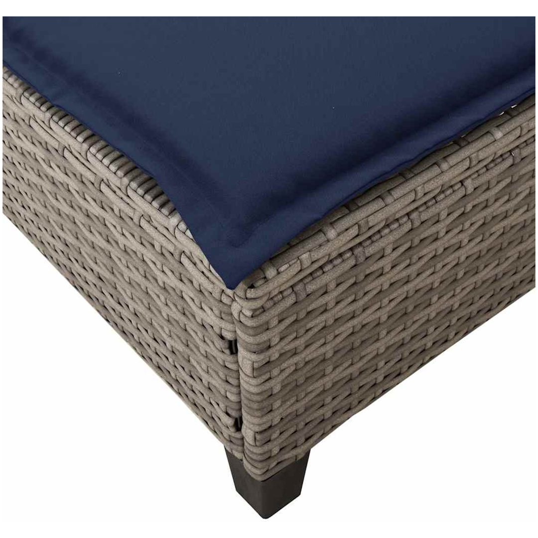 Solstol med dynor grå 55x200x25,5cm konstrotting vidaXL – bild 10
