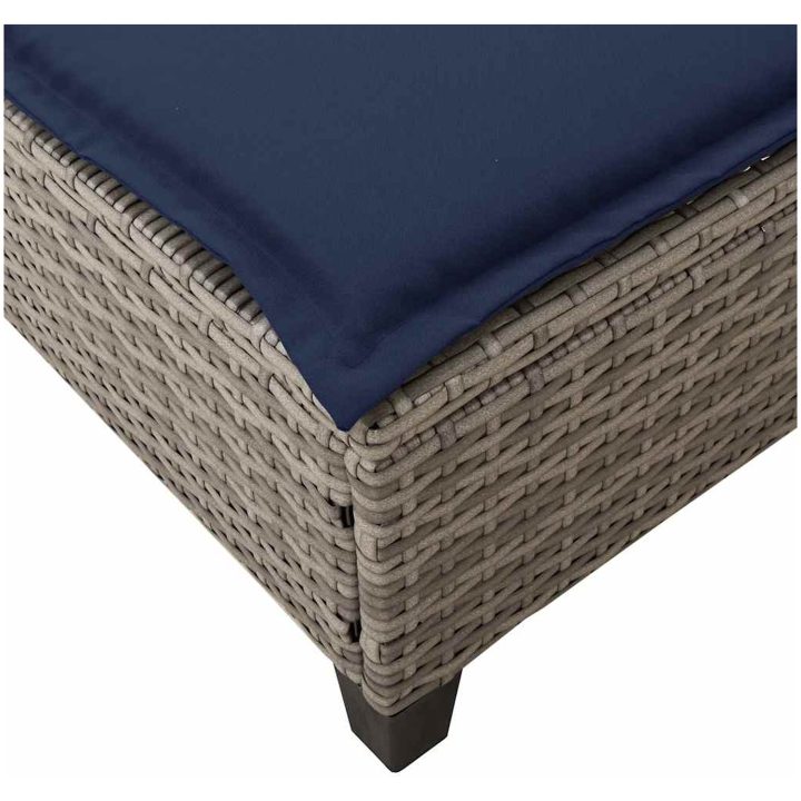 Solstol med dynor grå 55x200x25,5cm konstrotting vidaXL – bild 10