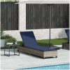 Solstol med dynor grå 55x200x25,5cm konstrotting vidaXL – miniatyr 1