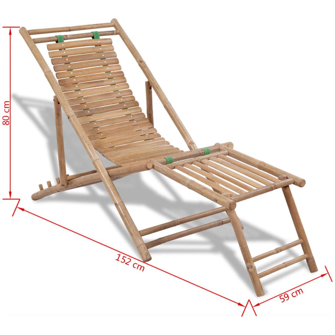Solstol med fotstöd bambu vidaXL – bild 7