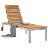 Solstol med hjul 207x58x35 cm Massivt akaciaträ & Rostfritt stål vidaXL 205 x 53 x 100 cm – miniatyr 3