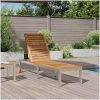 Solstol med hjul 207x58x35 cm Massivt akaciaträ & Rostfritt stål vidaXL 205 x 53 x 100 cm – miniatyr 4