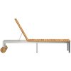 Solstol med hjul 207x58x35 cm Massivt akaciaträ & Rostfritt stål vidaXL 205 x 53 x 100 cm – miniatyr 6