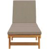 Solstol med hjul och kudde i taupe massivt trä vidaXL 126 x 200 x 84 cm – miniatyr 4