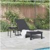Solstol med hjul Svart Poly Rattan vidaXL 200 x 54 x 27 cm – miniatyr 3