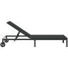 Solstol med hjul Svart Poly Rattan vidaXL 200 x 54 x 27 cm – miniatyr 5