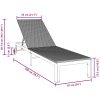 Solstol med hjul Svart Poly Rattan vidaXL 200 x 54 x 27 cm – miniatyr 9