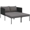 Solstol med kuddar för 2 personer Anthracit Stål vidaXL 115 x 153 x 69.5 cm – miniatyr 2