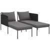 Solstol med kuddar för 2 personer Anthracit Stål vidaXL 115 x 153 x 69.5 cm – miniatyr 4