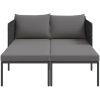 Solstol med kuddar för 2 personer Anthracit Stål vidaXL 115 x 153 x 69.5 cm – miniatyr 6