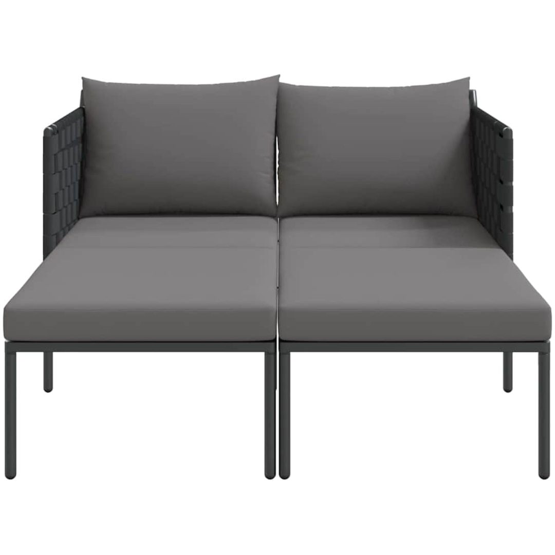 Solstol med kuddar för 2 personer Anthracit Stål vidaXL 115 x 153 x 69.5 cm – bild 6