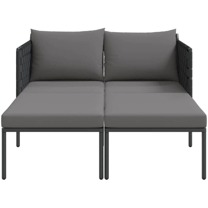 Solstol med kuddar för 2 personer Anthracit Stål vidaXL 115 x 153 x 69.5 cm – bild 6