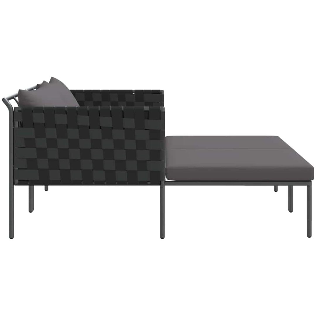 Solstol med kuddar för 2 personer Anthracit Stål vidaXL 115 x 153 x 69.5 cm – bild 7