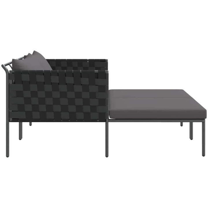 Solstol med kuddar för 2 personer Anthracit Stål vidaXL 115 x 153 x 69.5 cm – bild 7