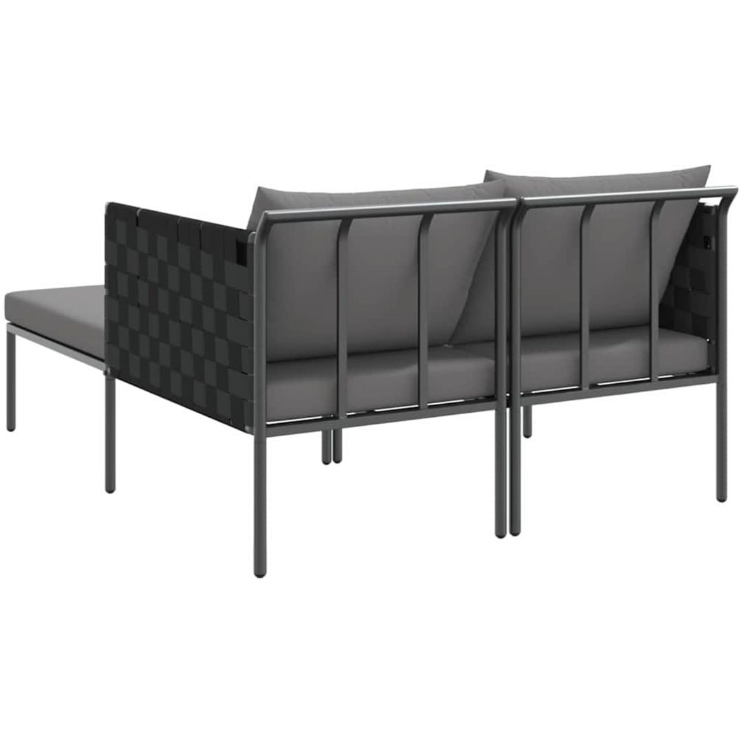 Solstol med kuddar för 2 personer Anthracit Stål vidaXL 115 x 153 x 69.5 cm – bild 8