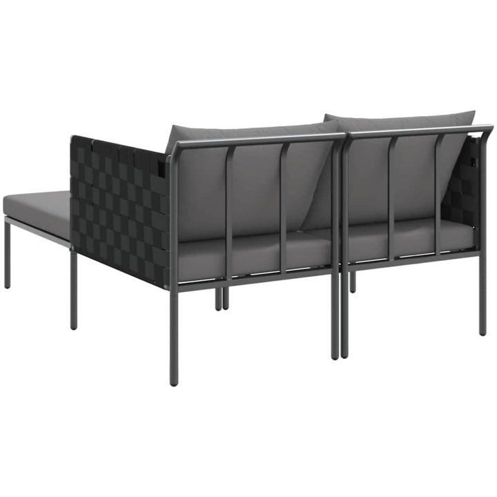 Solstol med kuddar för 2 personer Anthracit Stål vidaXL 115 x 153 x 69.5 cm – bild 8