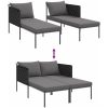 Solstol med kuddar för 2 personer Anthracit Stål vidaXL 115 x 153 x 69.5 cm – miniatyr 10